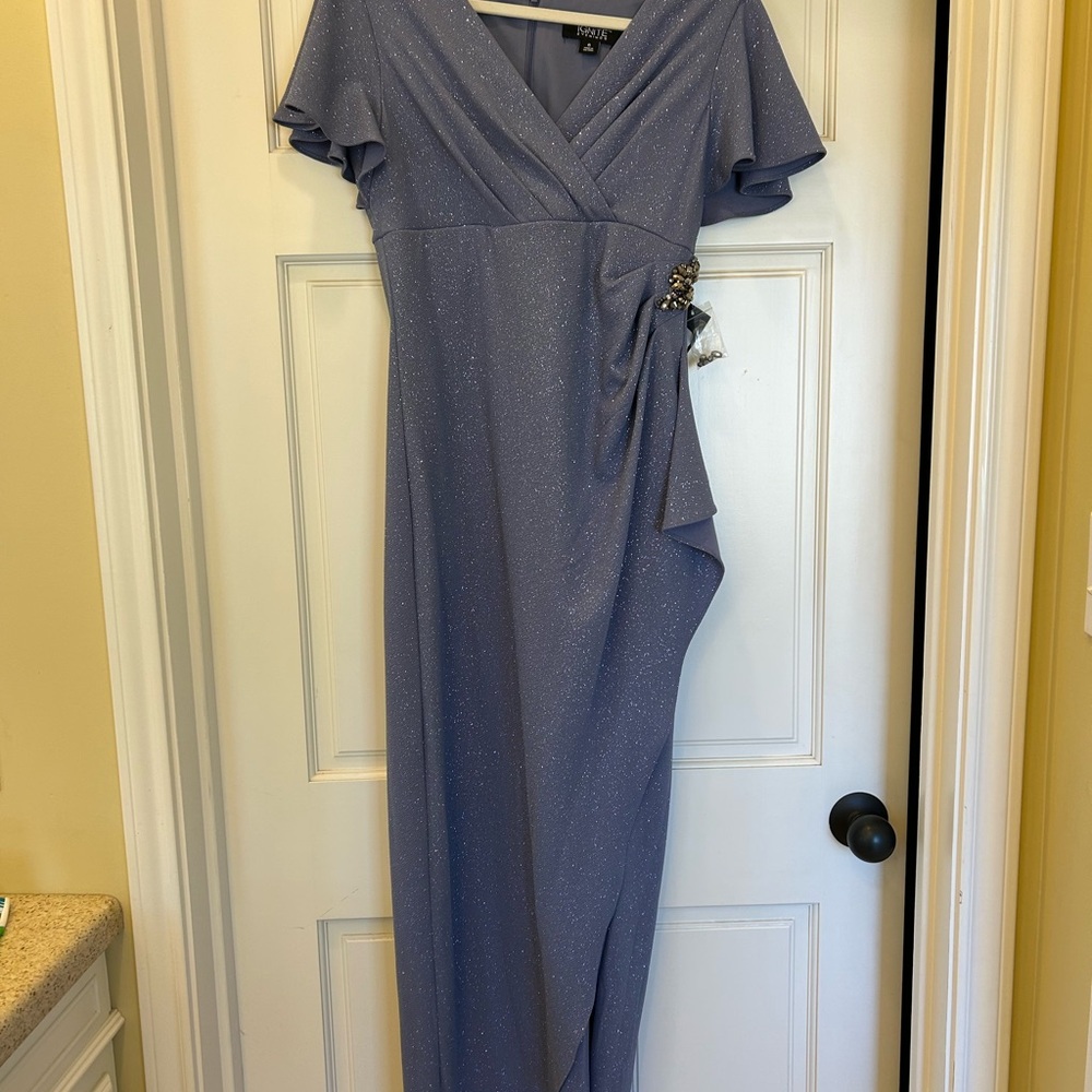 Glittering Asymmetrical Blue Dress